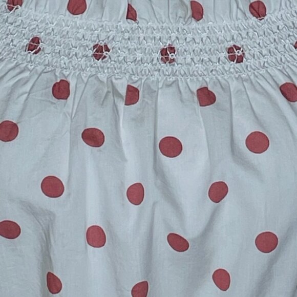 J. CREW Puff-Sleeve Smocked Polka Dot Top, Size Medium - NWT - Picture 4 of 9
